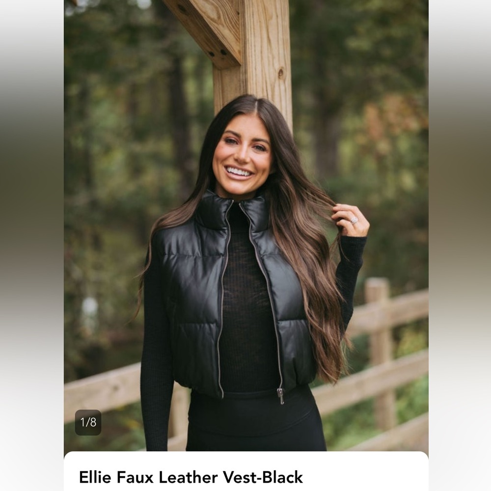 Shop These Three Black Faux Leather Vest- Size Medium